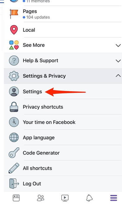 Step 1 Tap Settings and privacy.