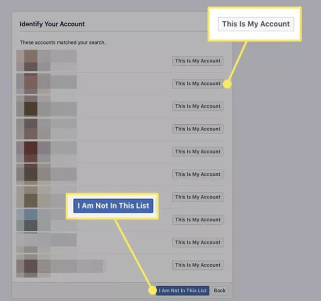 Step 3 Select "This Is My Account" if you see your profile picture, or select "I am Not in This List."