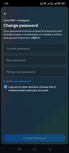 Enter new password