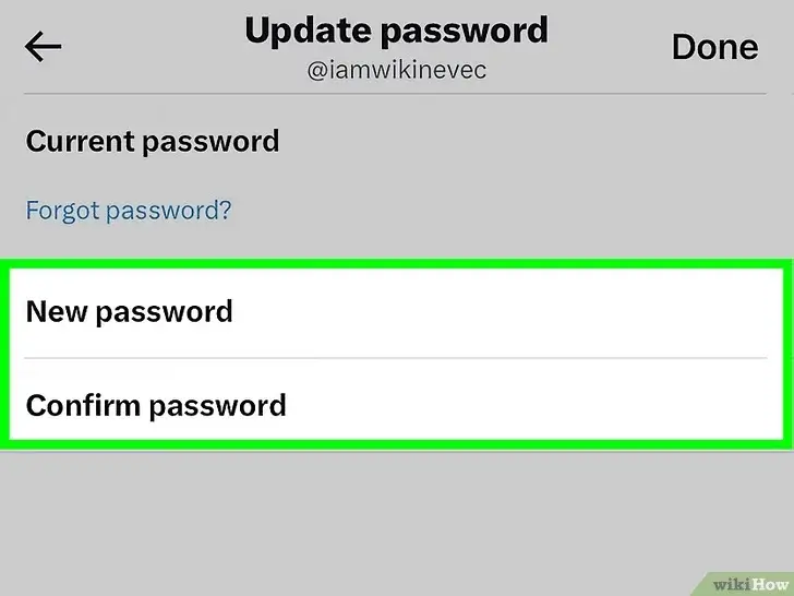 Step 8 Enter the new password you want to use.