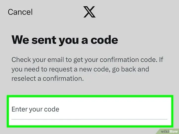 Step 4 Enter the code or follow the link to access the Reset Password screen.