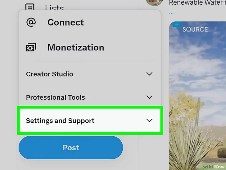 Step 3 Click Settings and Support.