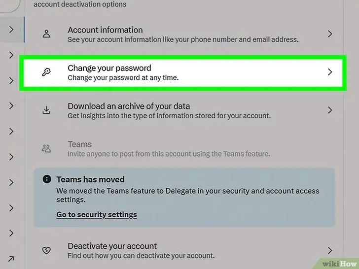 Step 5 Click Change your password.