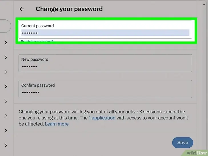 Step 6 Enter your current password.