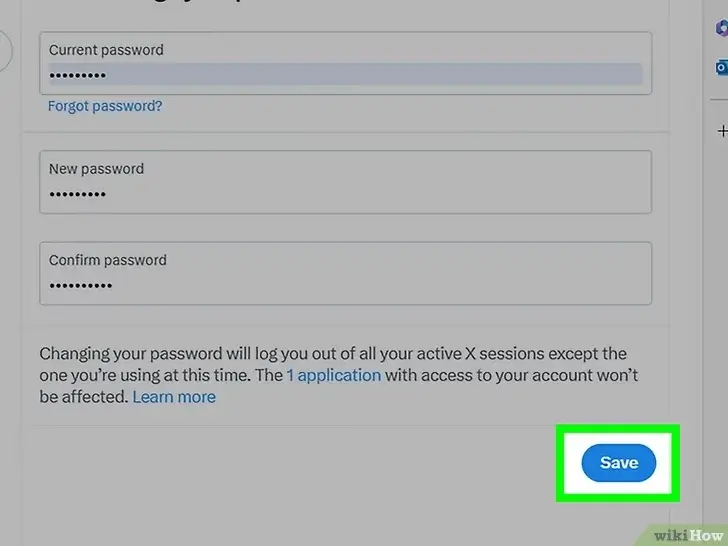 Step 8 Click Save to save your new password.